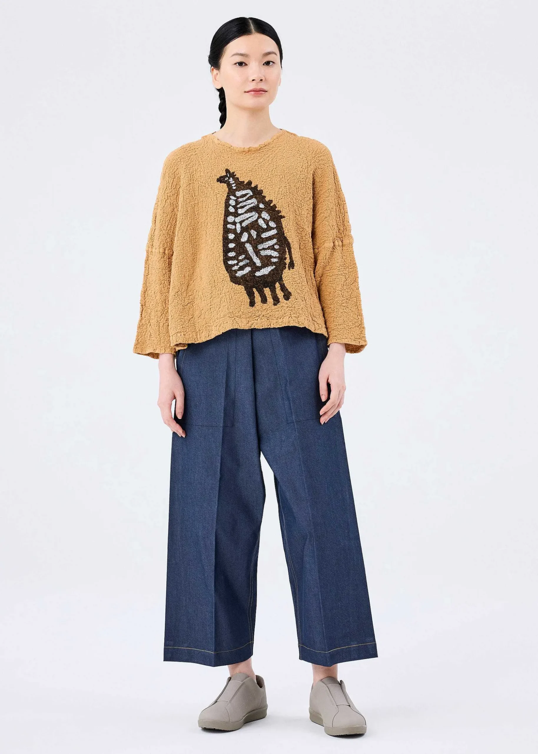 ISSEY MIYAKE Top|Animal Pattern Print Cauliflower