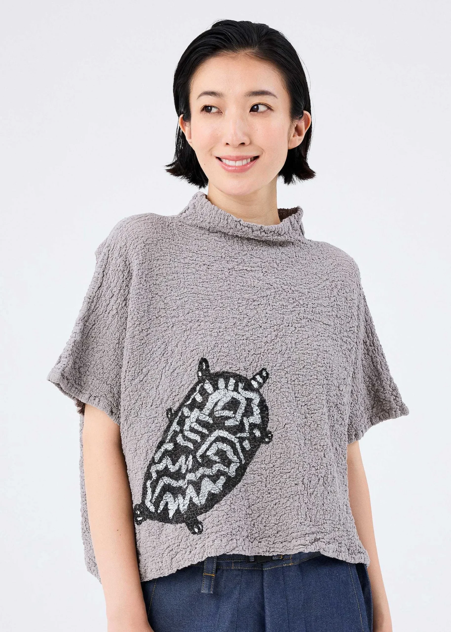 ISSEY MIYAKE Top|Animal Pattern Print Cauliflower