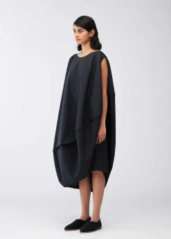 ISSEY MIYAKE Dress|Bubble Solid Black