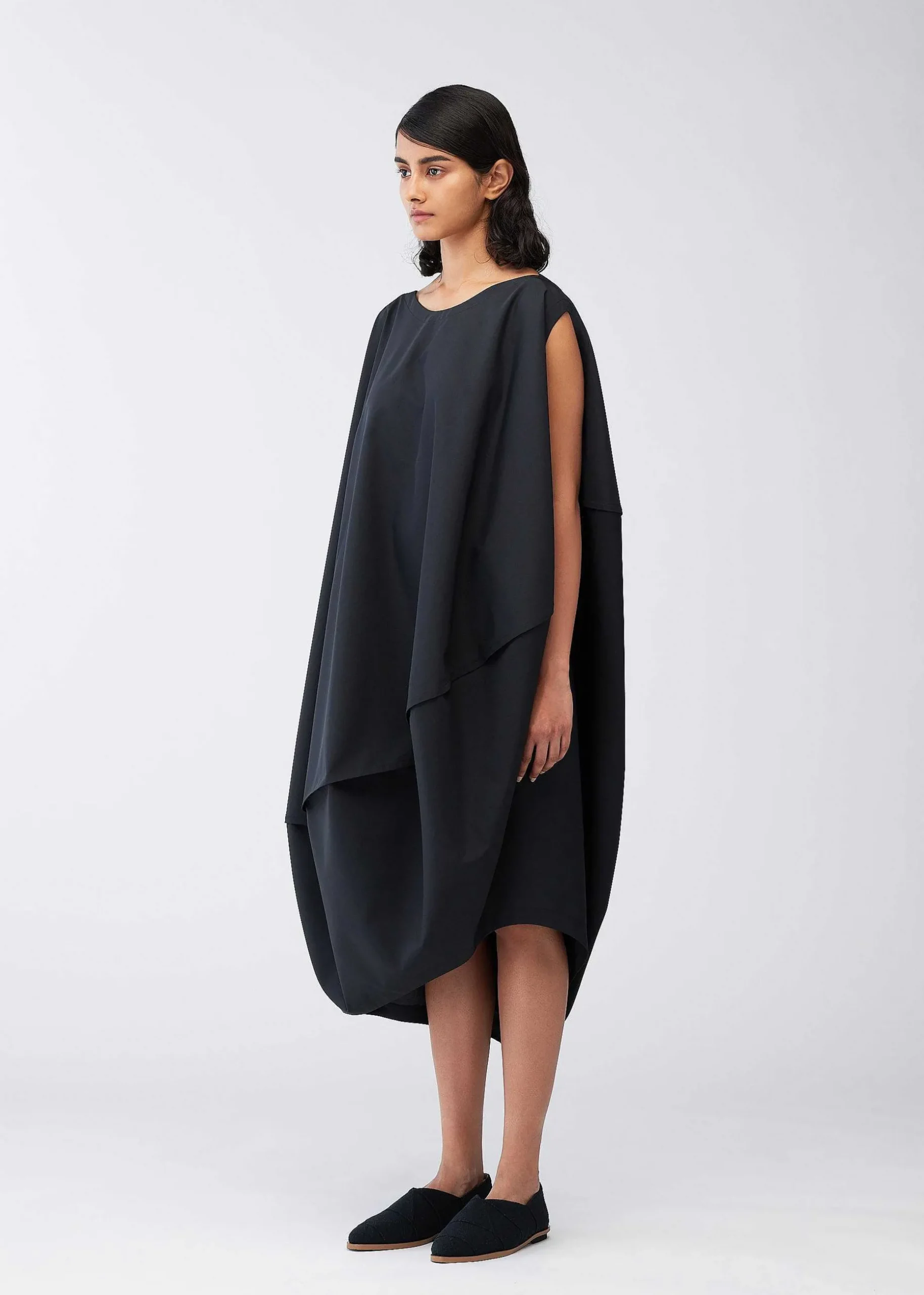 ISSEY MIYAKE Dress|Bubble Solid Black