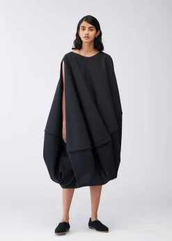 ISSEY MIYAKE Dress|Bubble Solid Black
