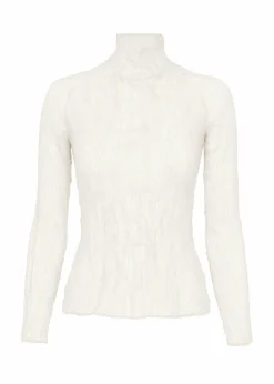 ISSEY MIYAKE Top|Chiffon Twist Bk/Wt-46