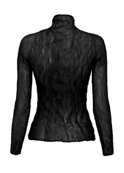 ISSEY MIYAKE Top|Chiffon Twist Bk/Wt-46