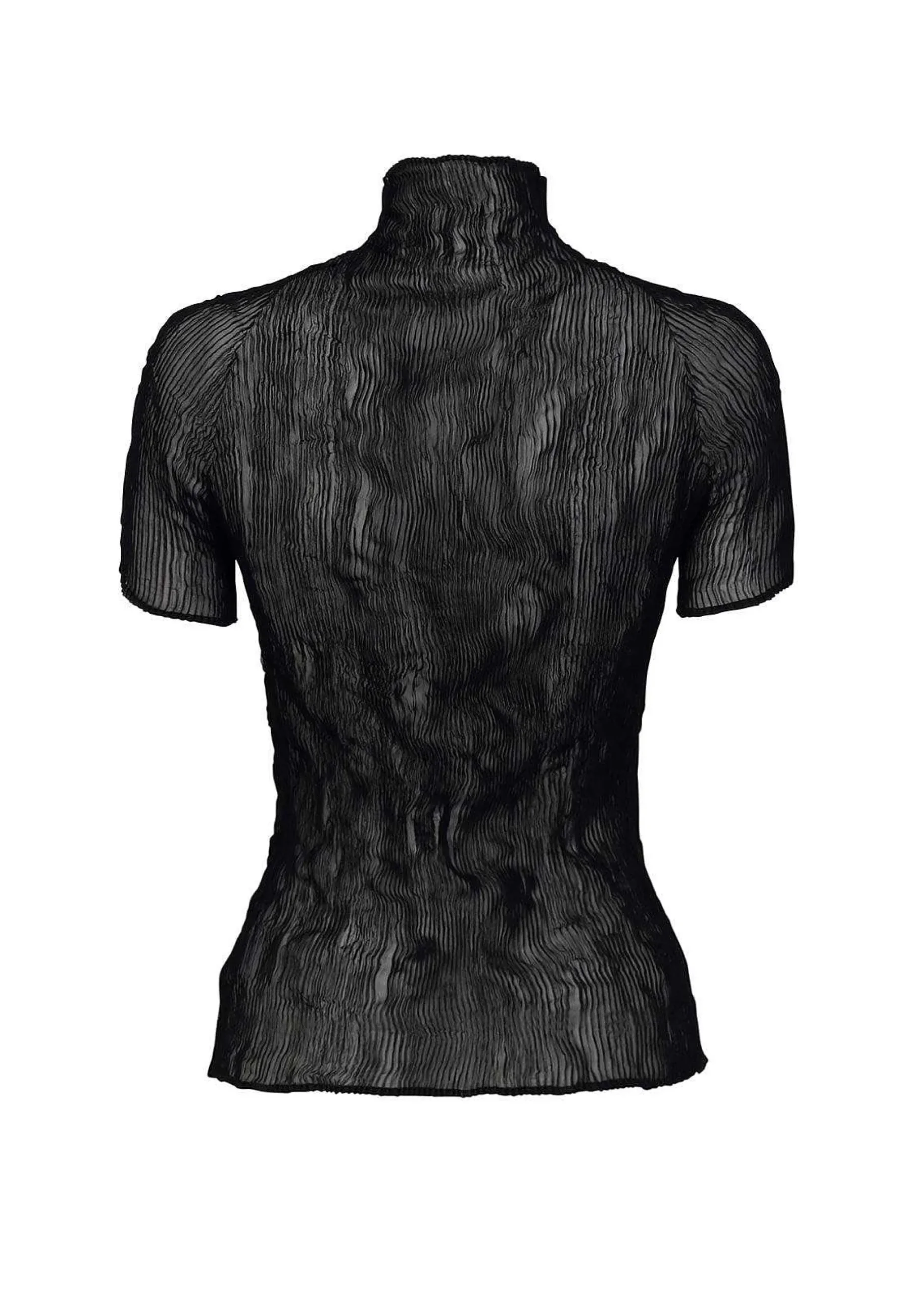 ISSEY MIYAKE Top|Chiffon Twist Bk/Wt-46