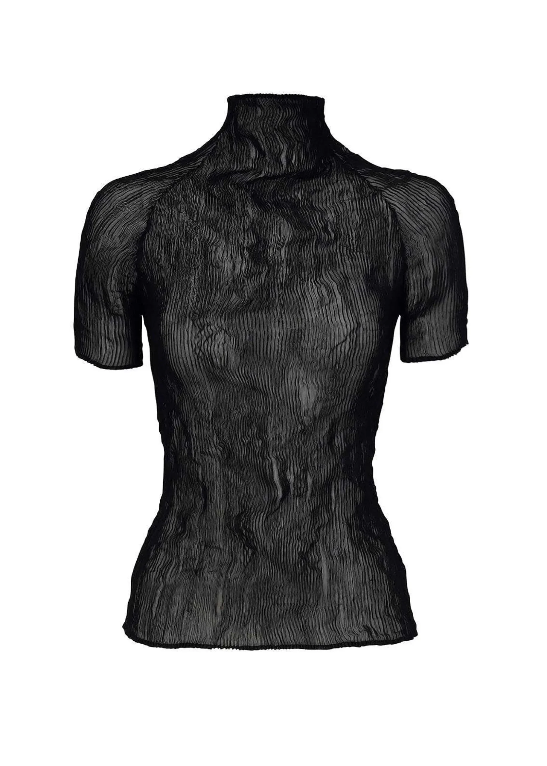 ISSEY MIYAKE Top|Chiffon Twist Bk/Wt-46