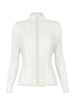 ISSEY MIYAKE Cardigan|Chiffon Twist Bk/Wt-46