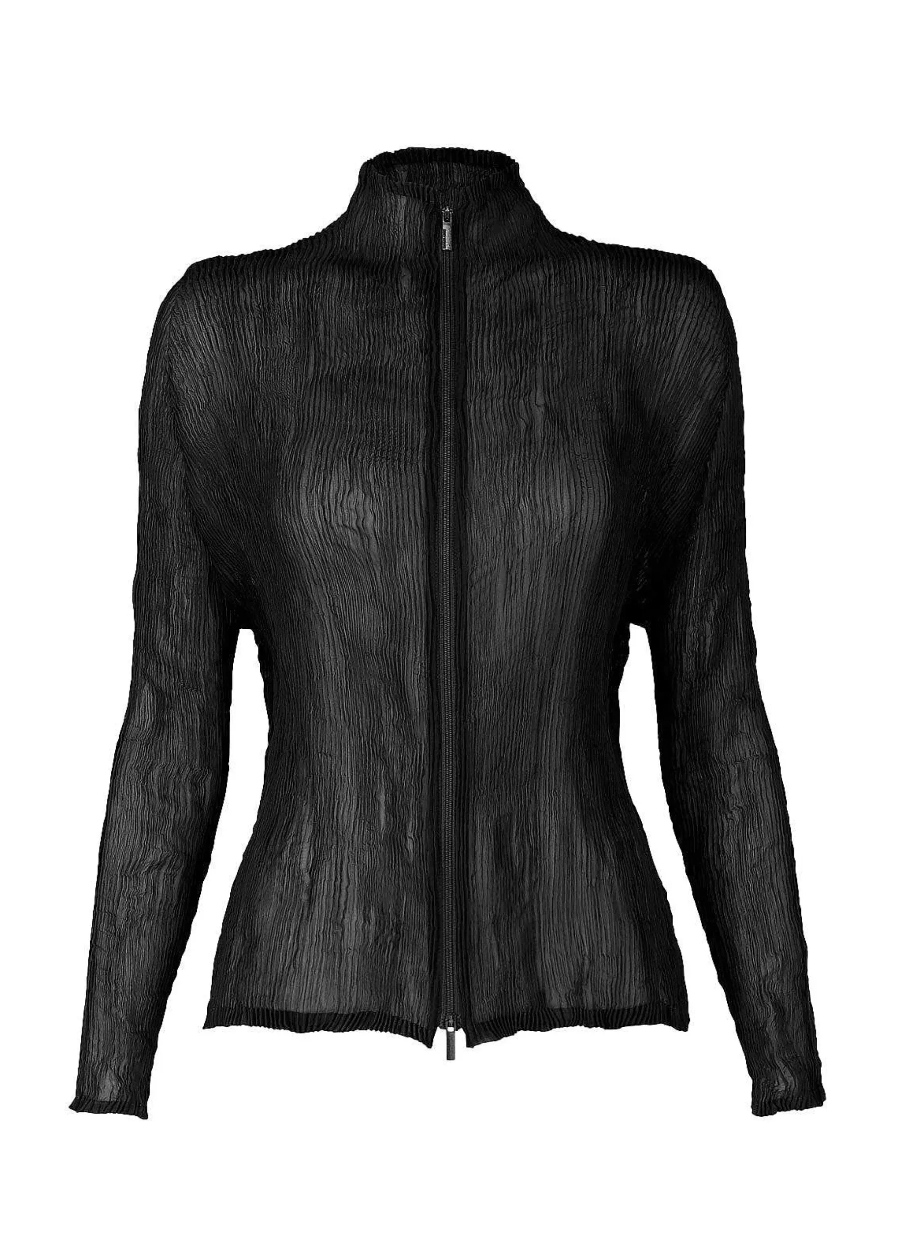 ISSEY MIYAKE Cardigan|Chiffon Twist Bk/Wt-46