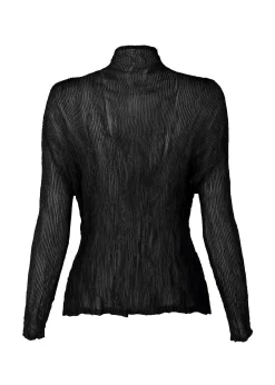 ISSEY MIYAKE Cardigan|Chiffon Twist Bk/Wt-46