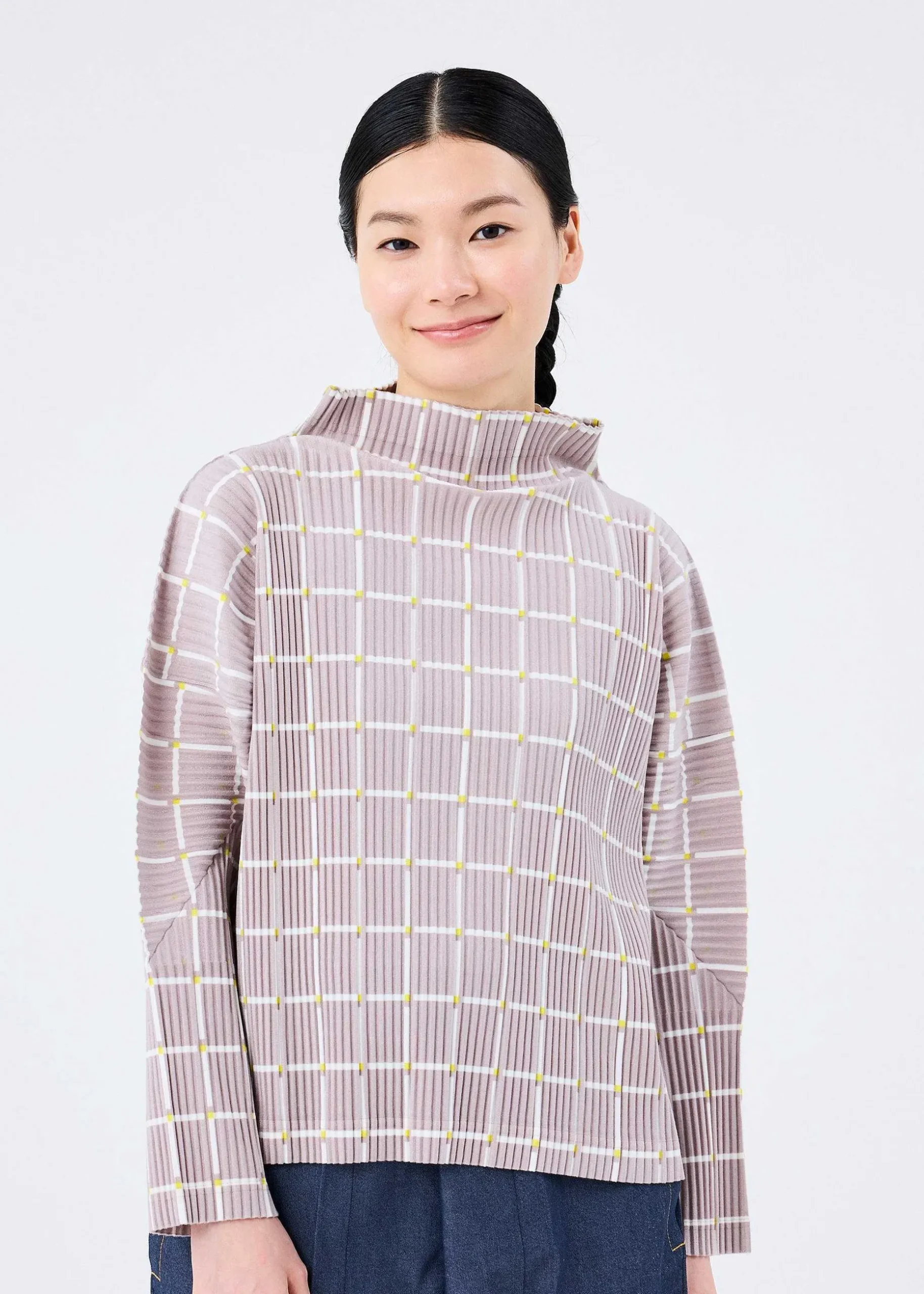 ISSEY MIYAKE Top|Color Stick Suede Like Pleats