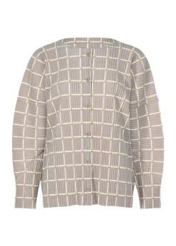 ISSEY MIYAKE Cardigan|Color Stick Suede Like Pleats