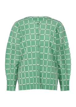 ISSEY MIYAKE Cardigan|Color Stick Suede Like Pleats