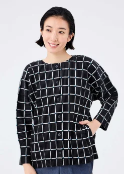 ISSEY MIYAKE Cardigan|Color Stick Suede Like Pleats