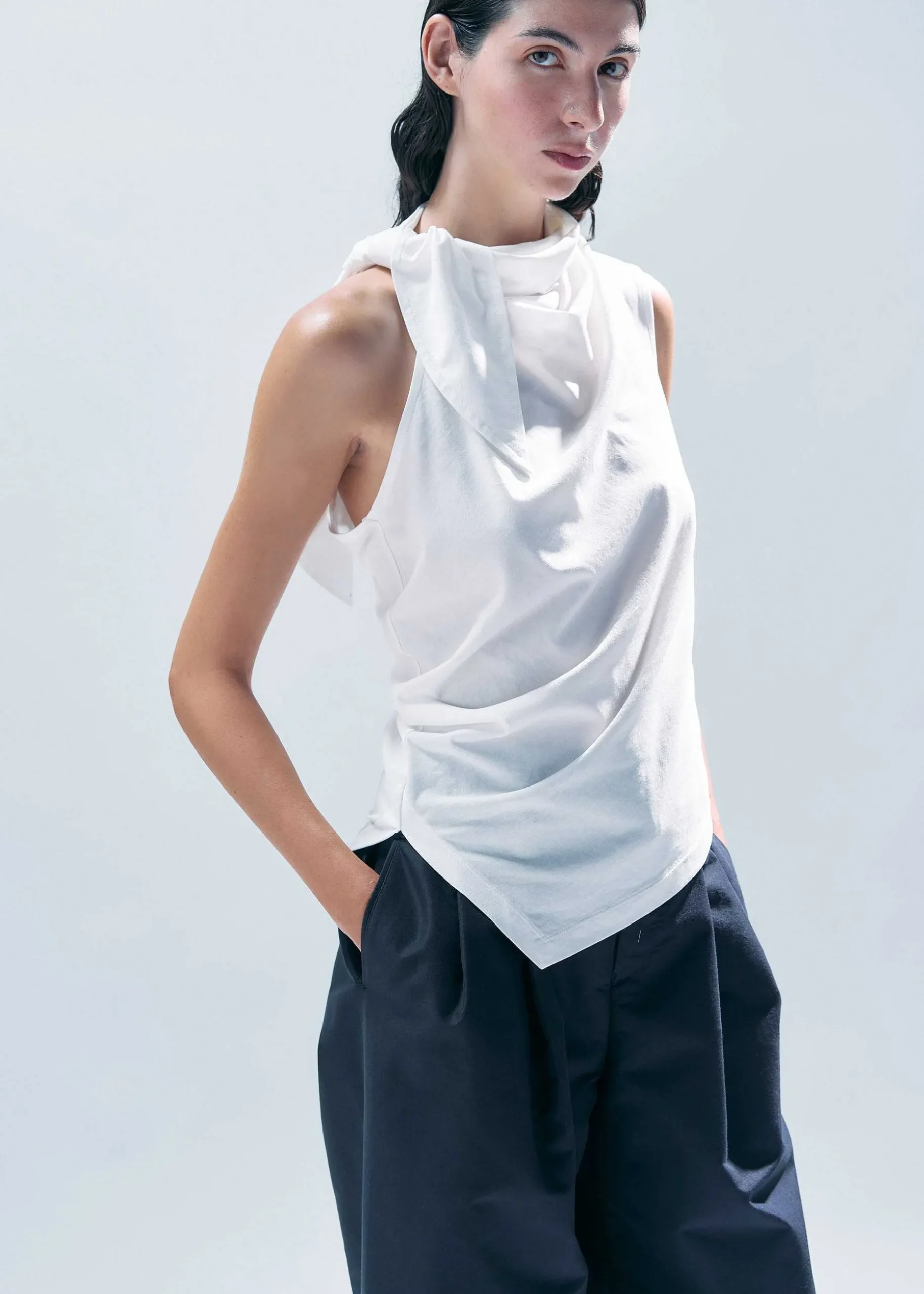 ISSEY MIYAKE Top|Cotton Knot Jersey