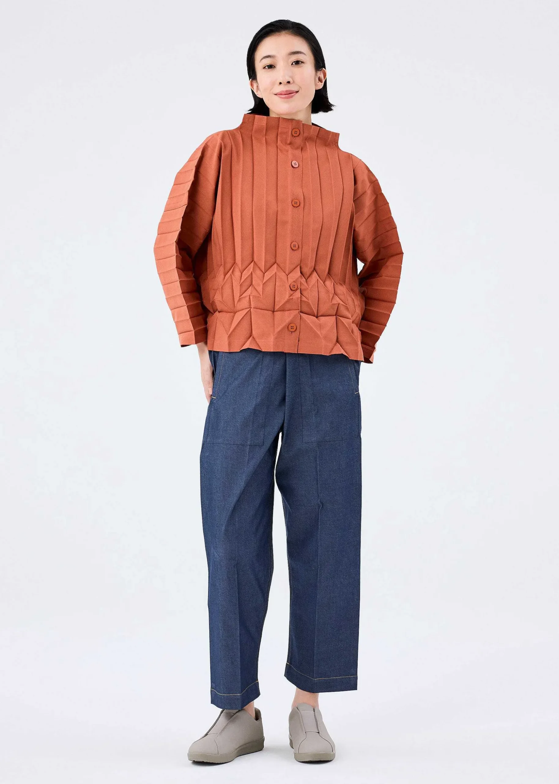 ISSEY MIYAKE Cardigan|Cube Pleats