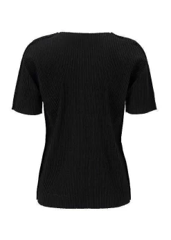 ISSEY MIYAKE Top|Fine Knit Pleats Black