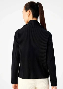 ISSEY MIYAKE Top|Fine Knit Pleats Black