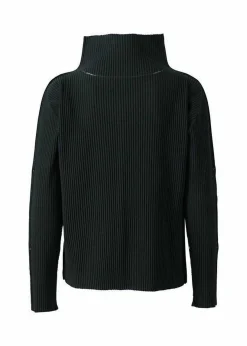 ISSEY MIYAKE Top|Fine Knit Pleats Black