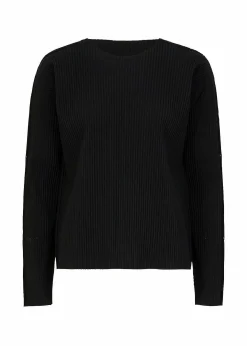 ISSEY MIYAKE Top|Fine Knit Pleats Black