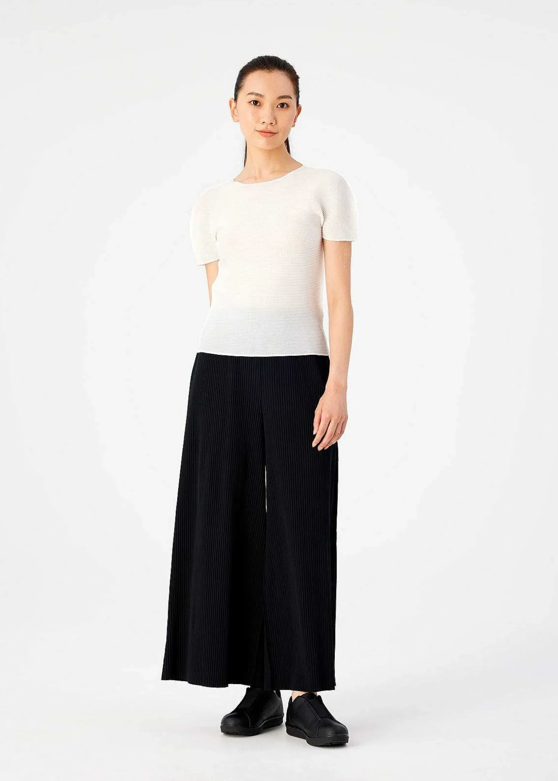 ISSEY MIYAKE Pants|Fine Knit Pleats Black