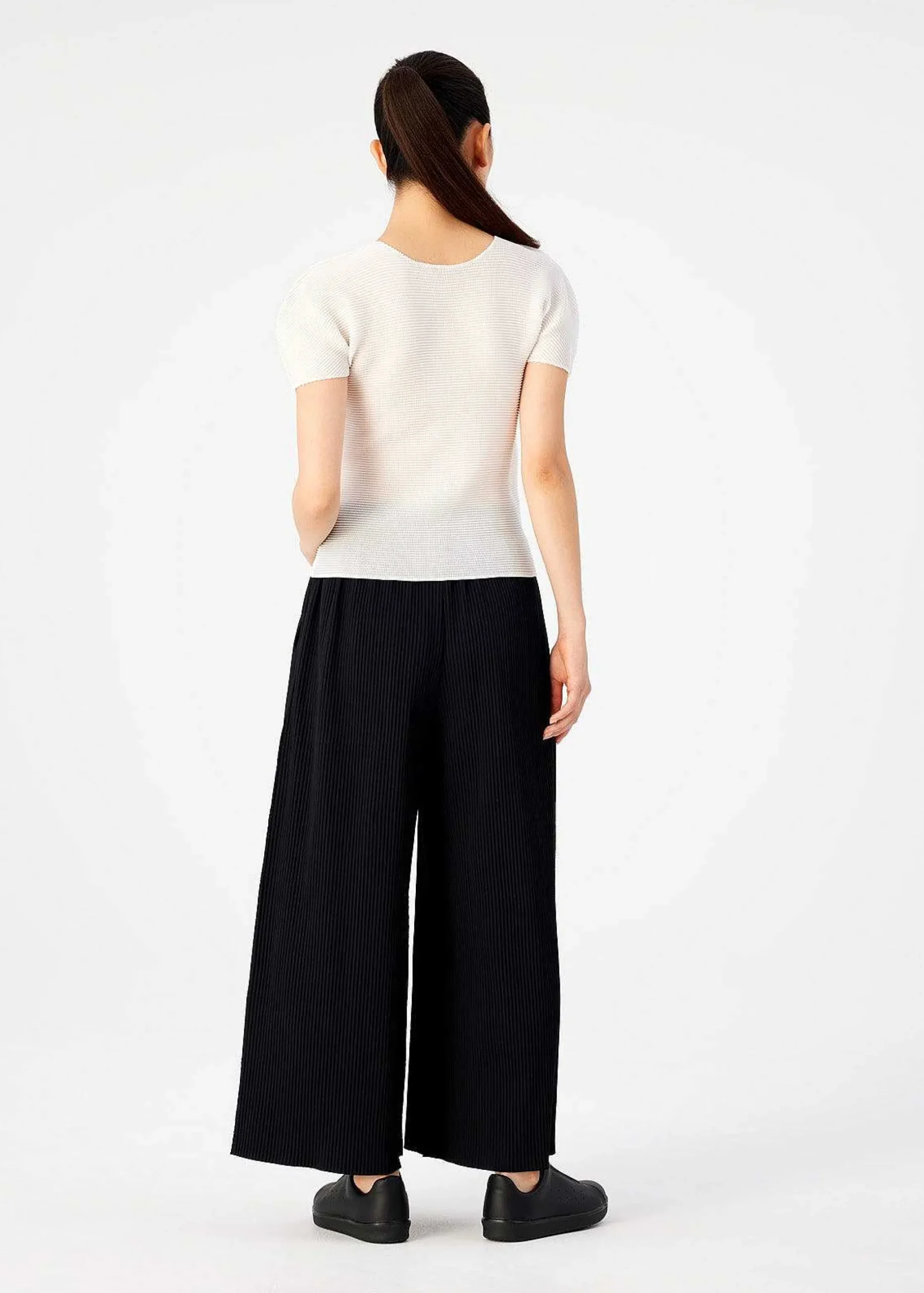 ISSEY MIYAKE Pants|Fine Knit Pleats Black