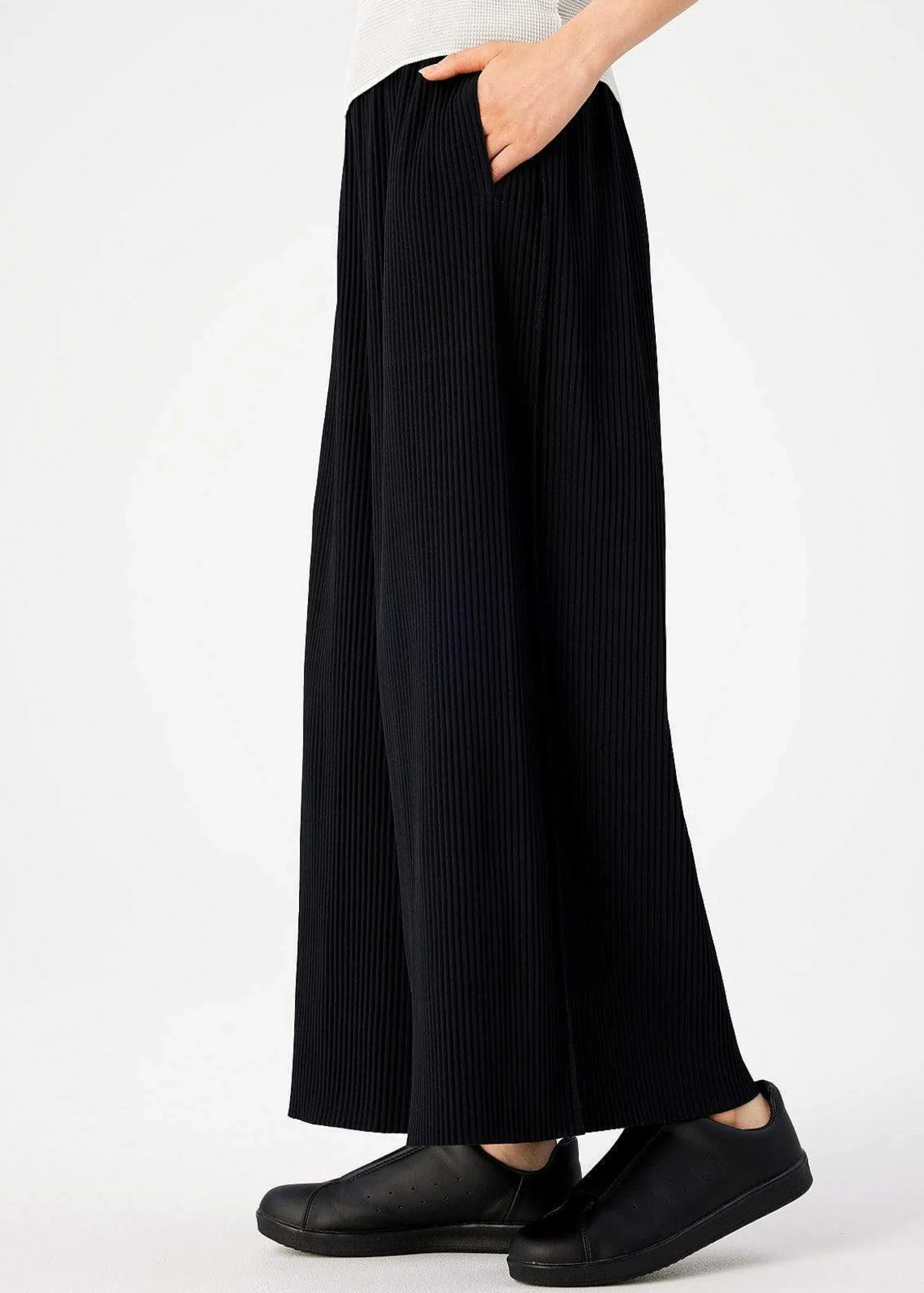 ISSEY MIYAKE Pants|Fine Knit Pleats Black