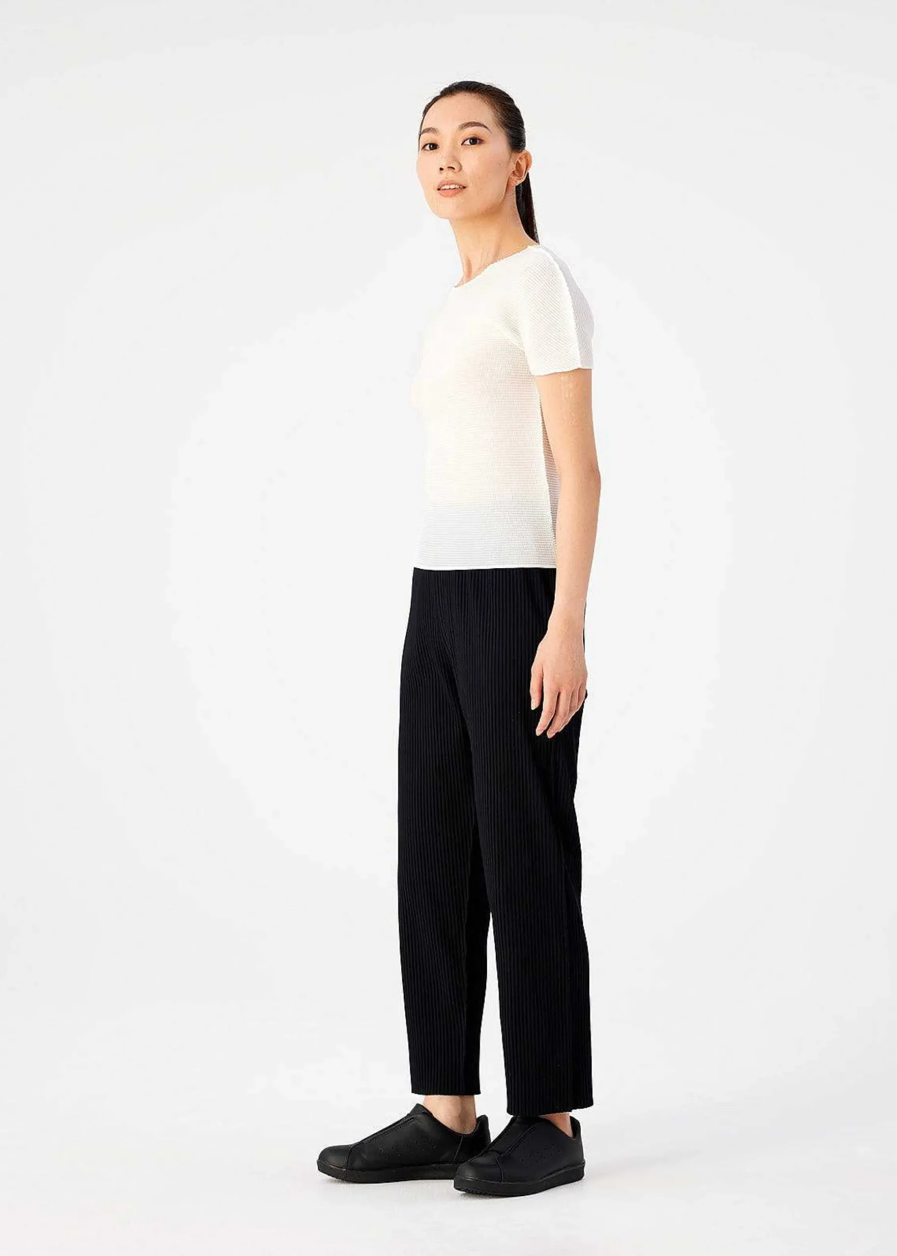 ISSEY MIYAKE Pants|Fine Knit Pleats Black