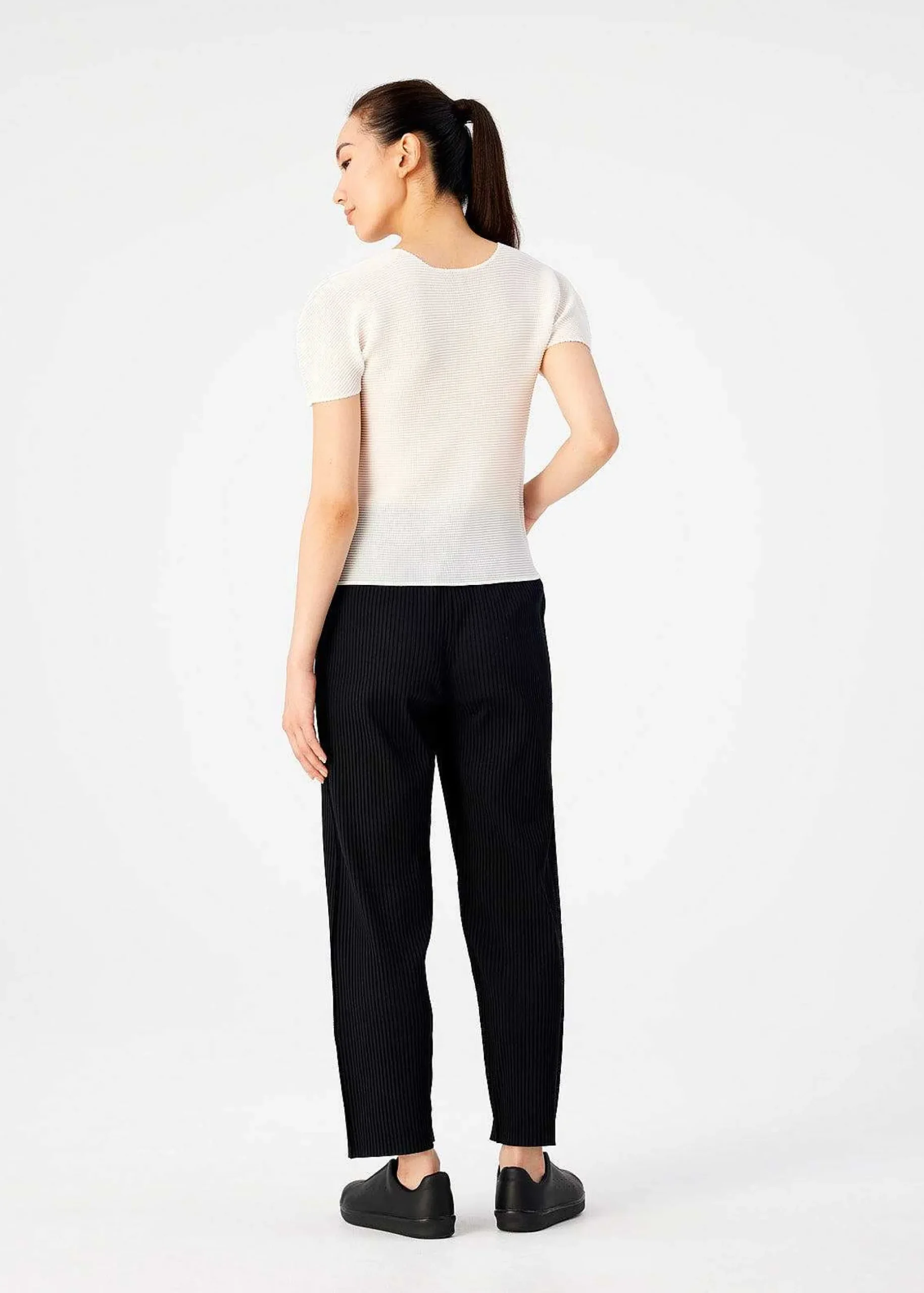 ISSEY MIYAKE Pants|Fine Knit Pleats Black