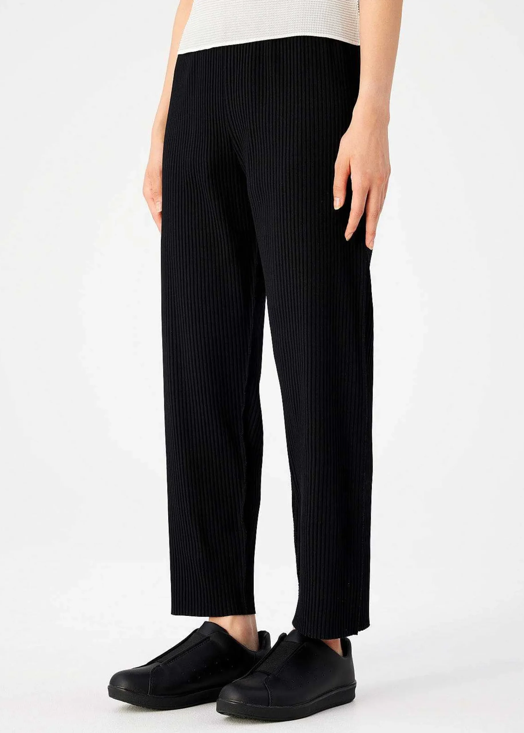 ISSEY MIYAKE Pants|Fine Knit Pleats Black