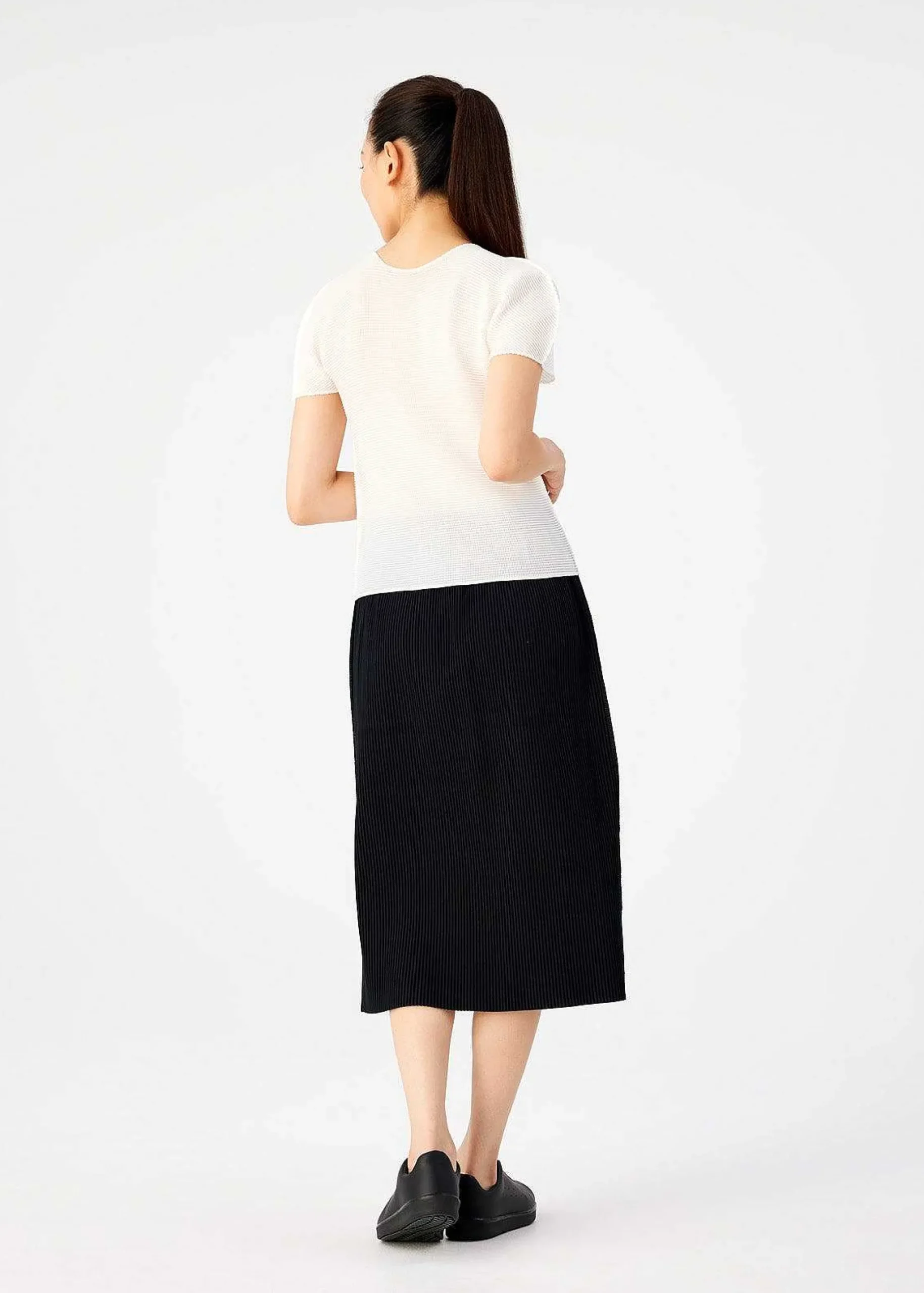 ISSEY MIYAKE Skirt|Fine Knit Pleats Black