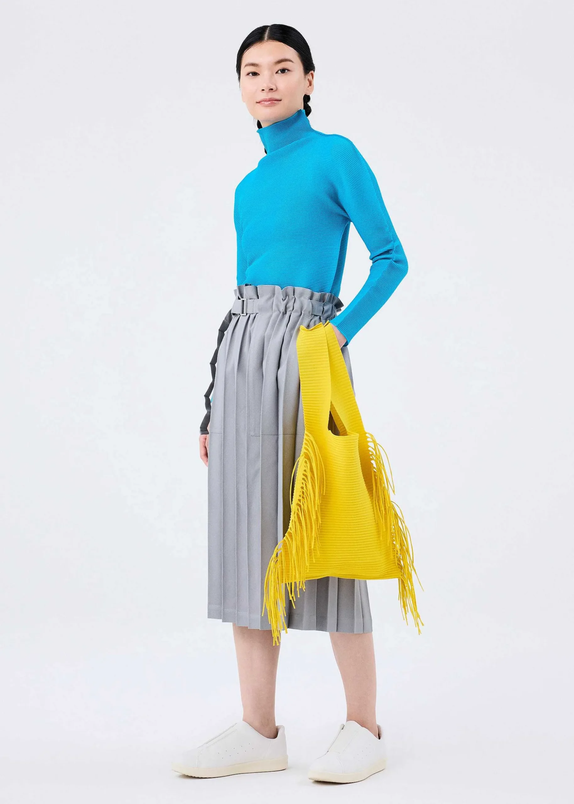 ISSEY MIYAKE Tote Bag|Fine Knit Pleats Bag