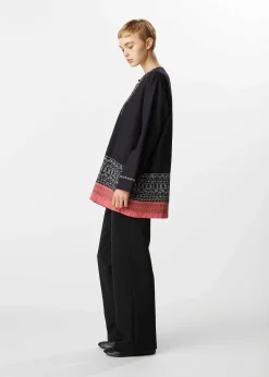 ISSEY MIYAKE Top|Floral Border
