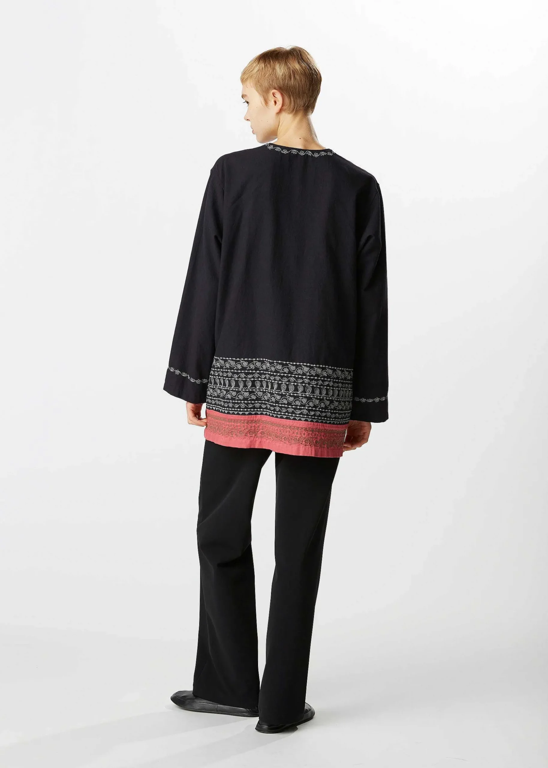 ISSEY MIYAKE Top|Floral Border