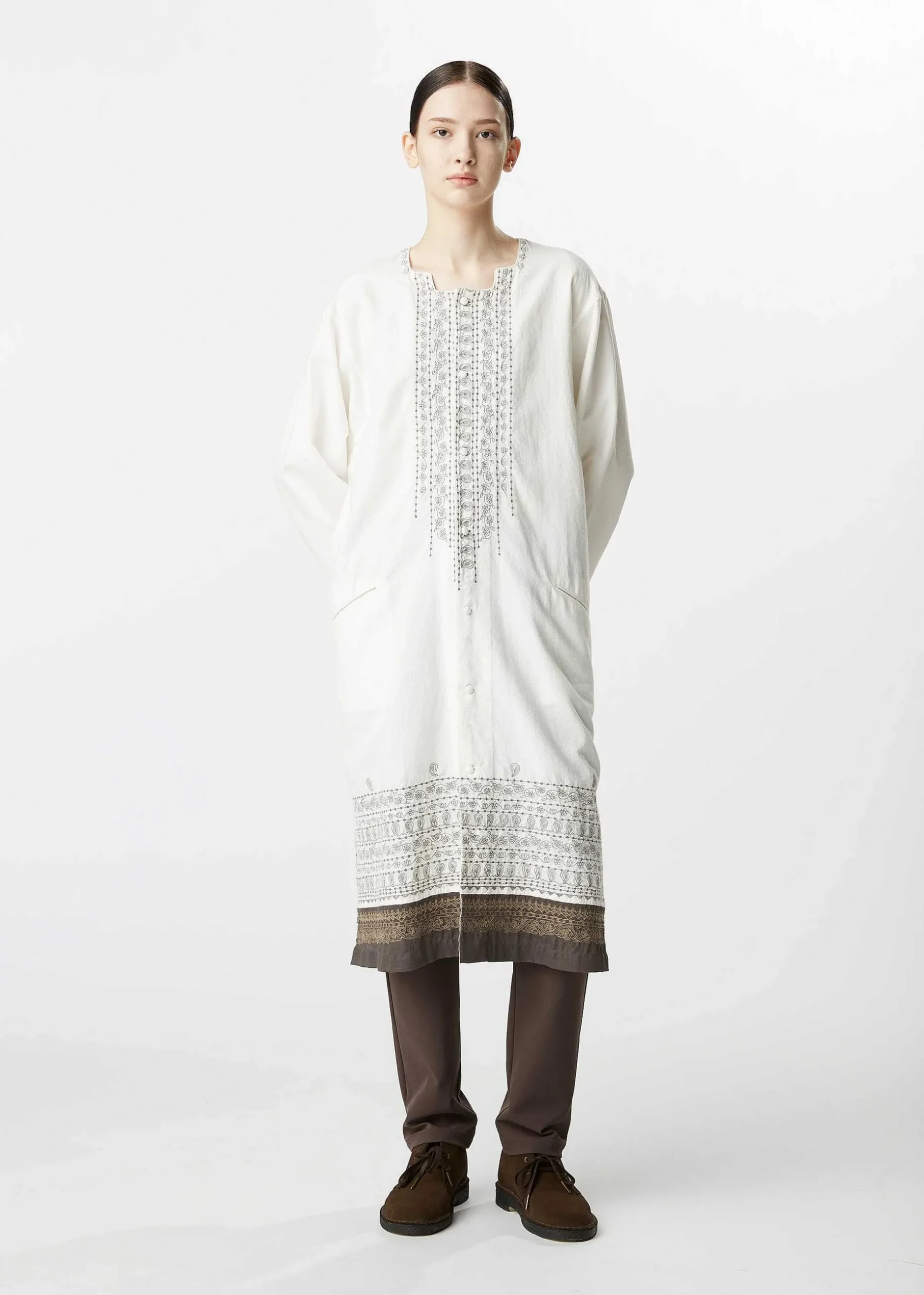 ISSEY MIYAKE Top|Floral Border