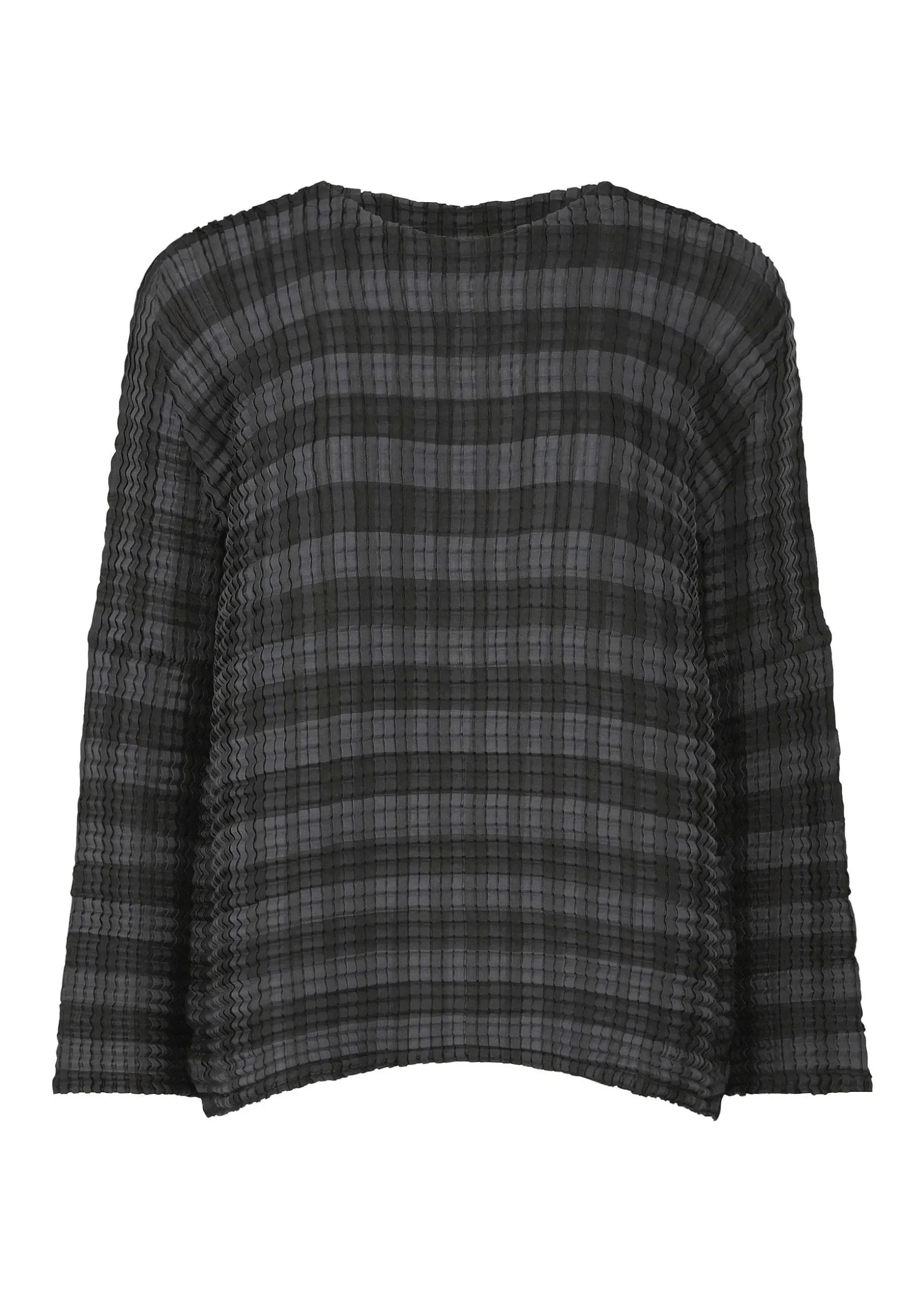 ISSEY MIYAKE Top|Gingham Check Pleats Shirt
