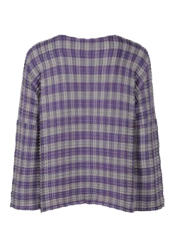ISSEY MIYAKE Top|Gingham Check Pleats Shirt
