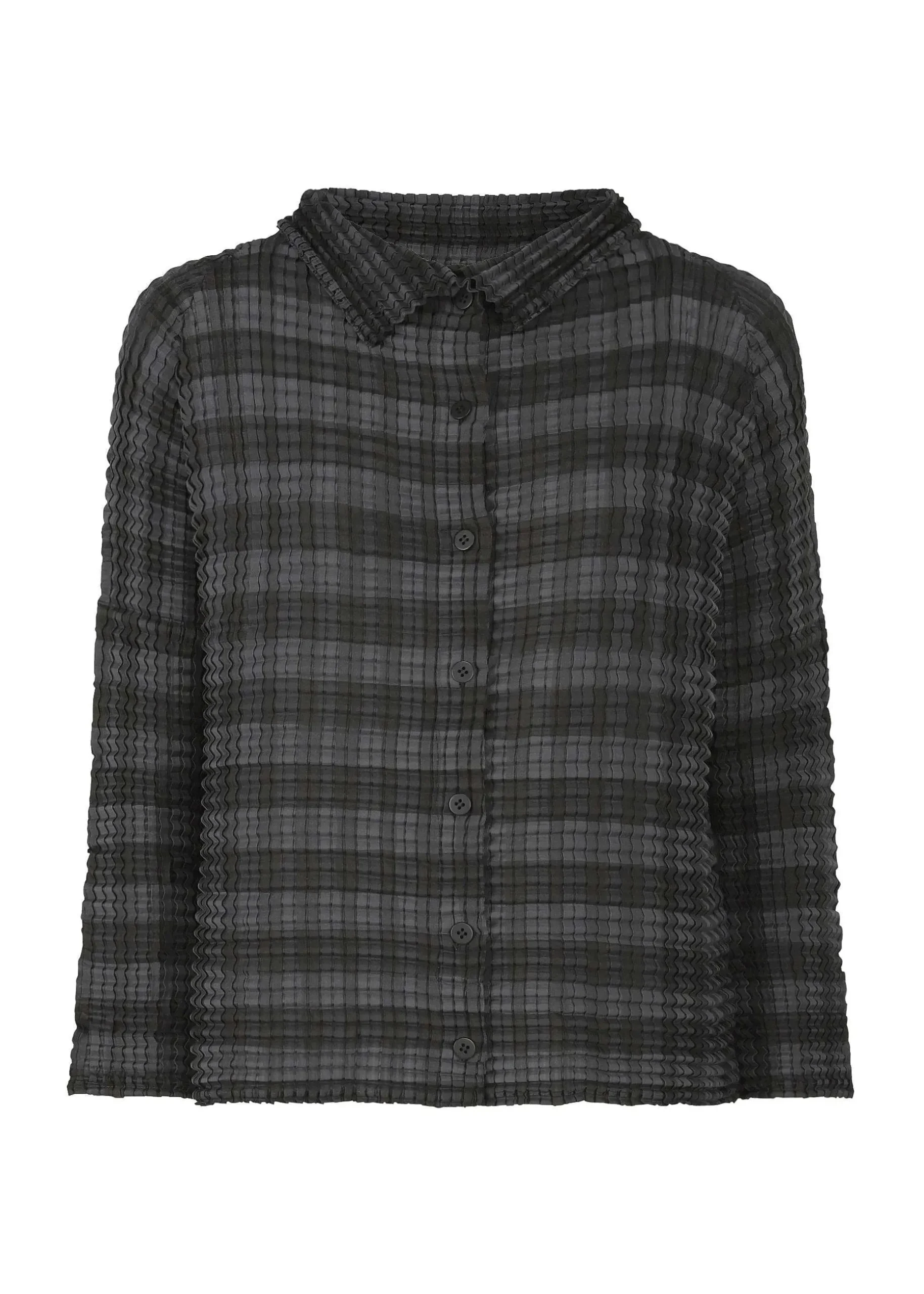 ISSEY MIYAKE Cardigan|Gingham Check Pleats Shirt