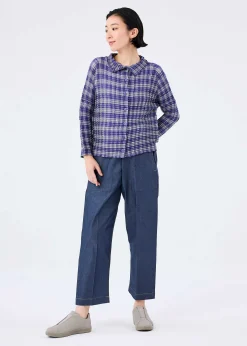ISSEY MIYAKE Cardigan|Gingham Check Pleats Shirt
