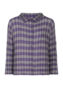 ISSEY MIYAKE Cardigan|Gingham Check Pleats Shirt