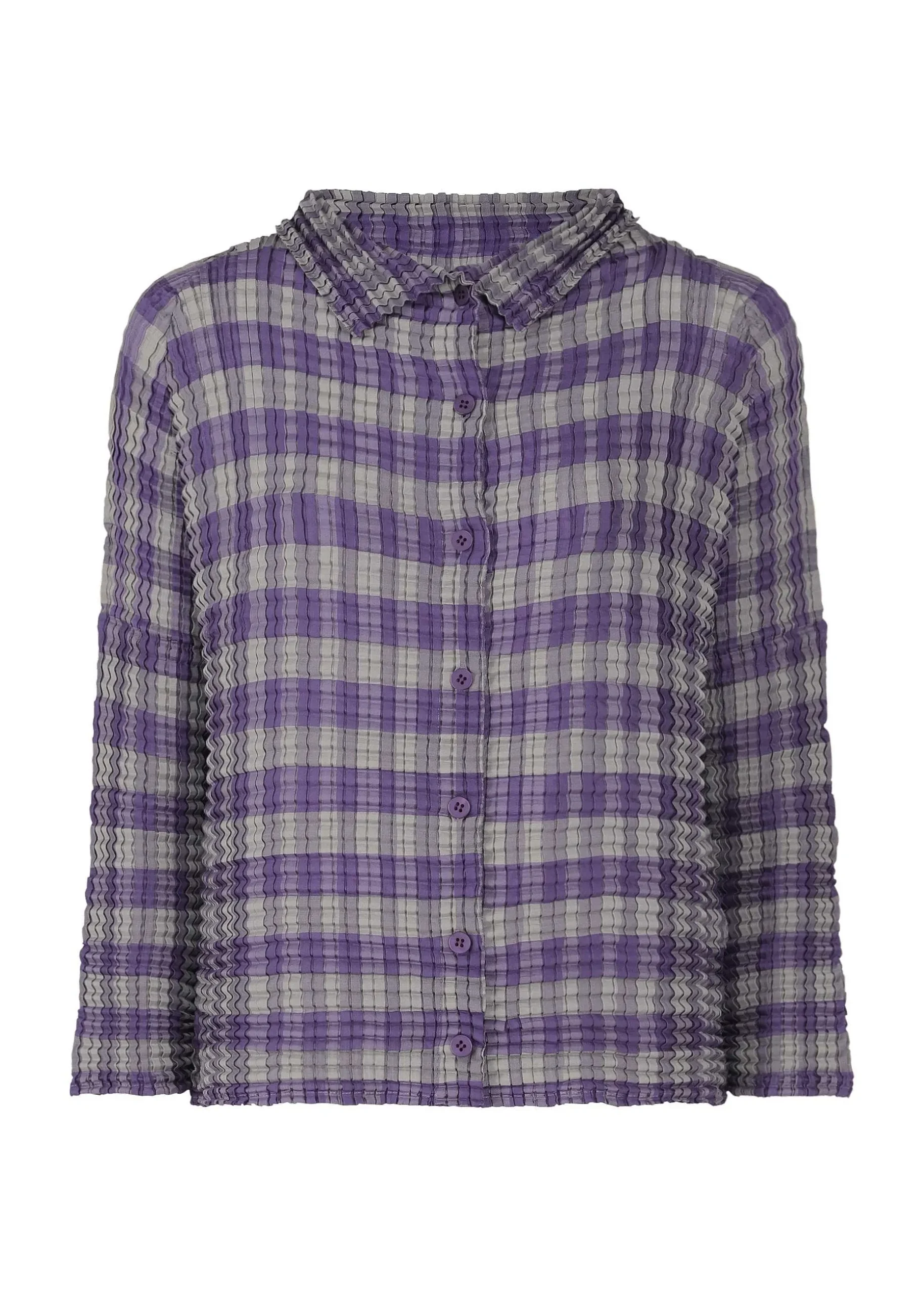 ISSEY MIYAKE Cardigan|Gingham Check Pleats Shirt