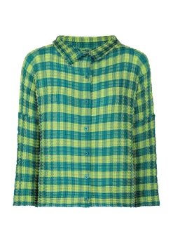 ISSEY MIYAKE Cardigan|Gingham Check Pleats Shirt