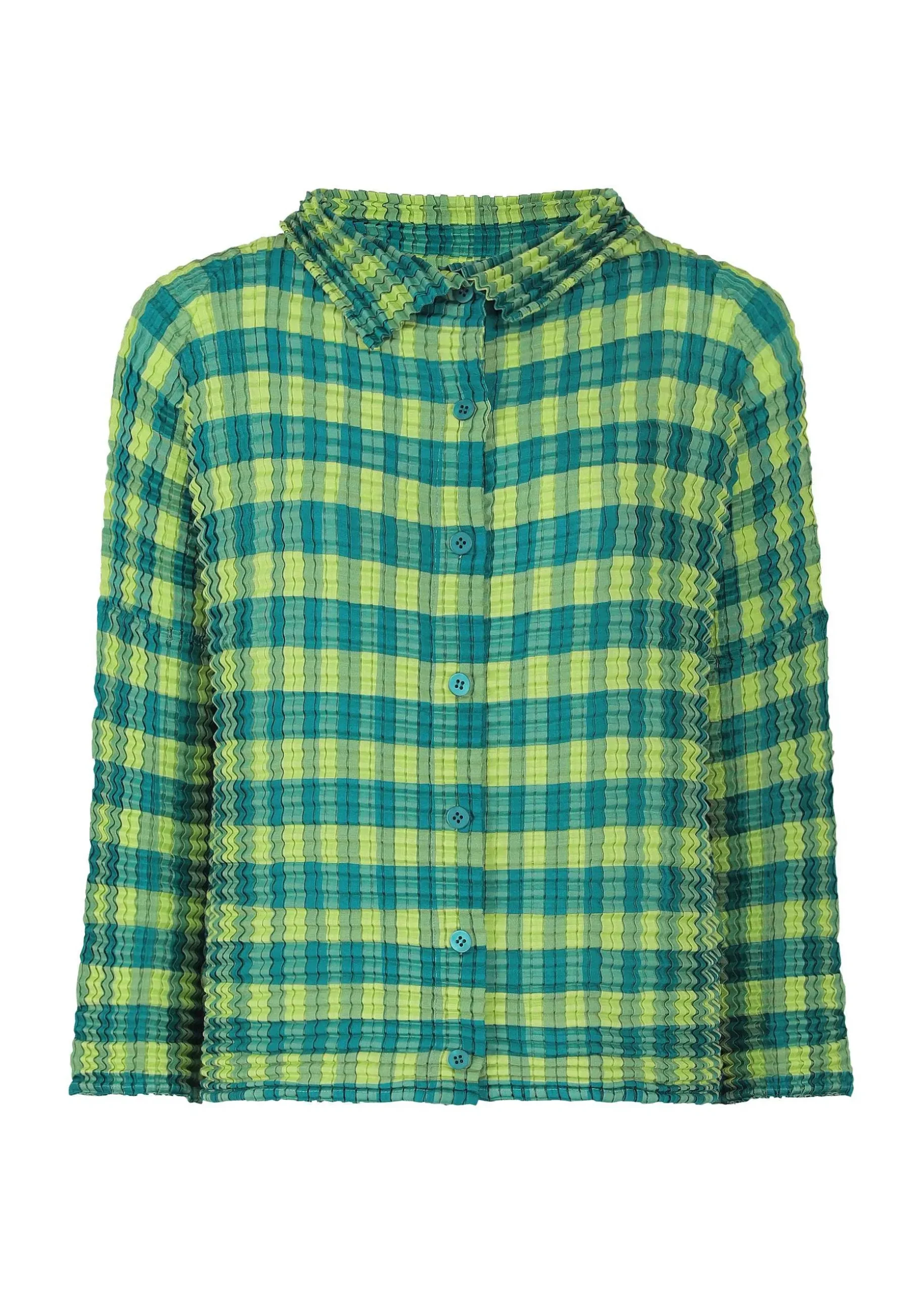 ISSEY MIYAKE Cardigan|Gingham Check Pleats Shirt