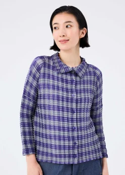 ISSEY MIYAKE Cardigan|Gingham Check Pleats Shirt