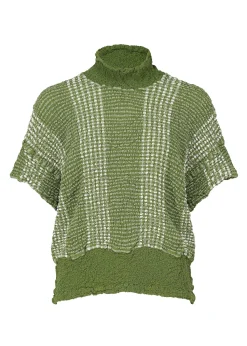 ISSEY MIYAKE Top|Gingham Stripe Cauliflower