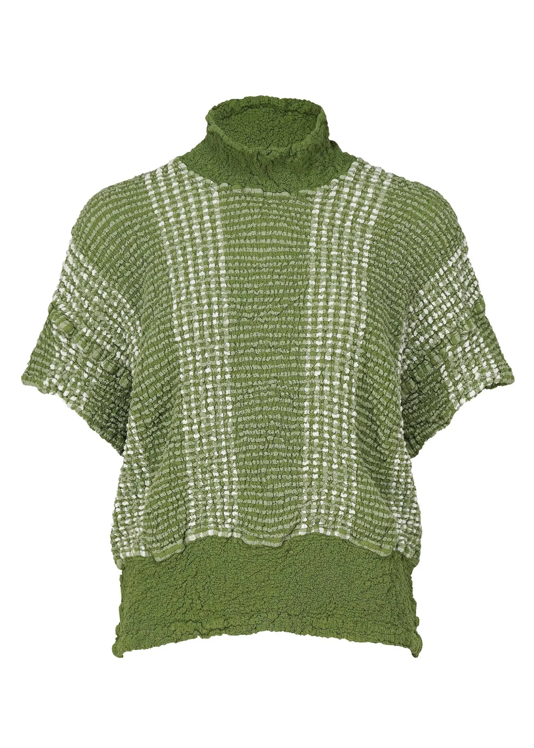 ISSEY MIYAKE Top|Gingham Stripe Cauliflower