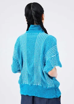ISSEY MIYAKE Top|Gingham Stripe Cauliflower