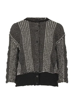 ISSEY MIYAKE Cardigan|Gingham Stripe Cauliflower