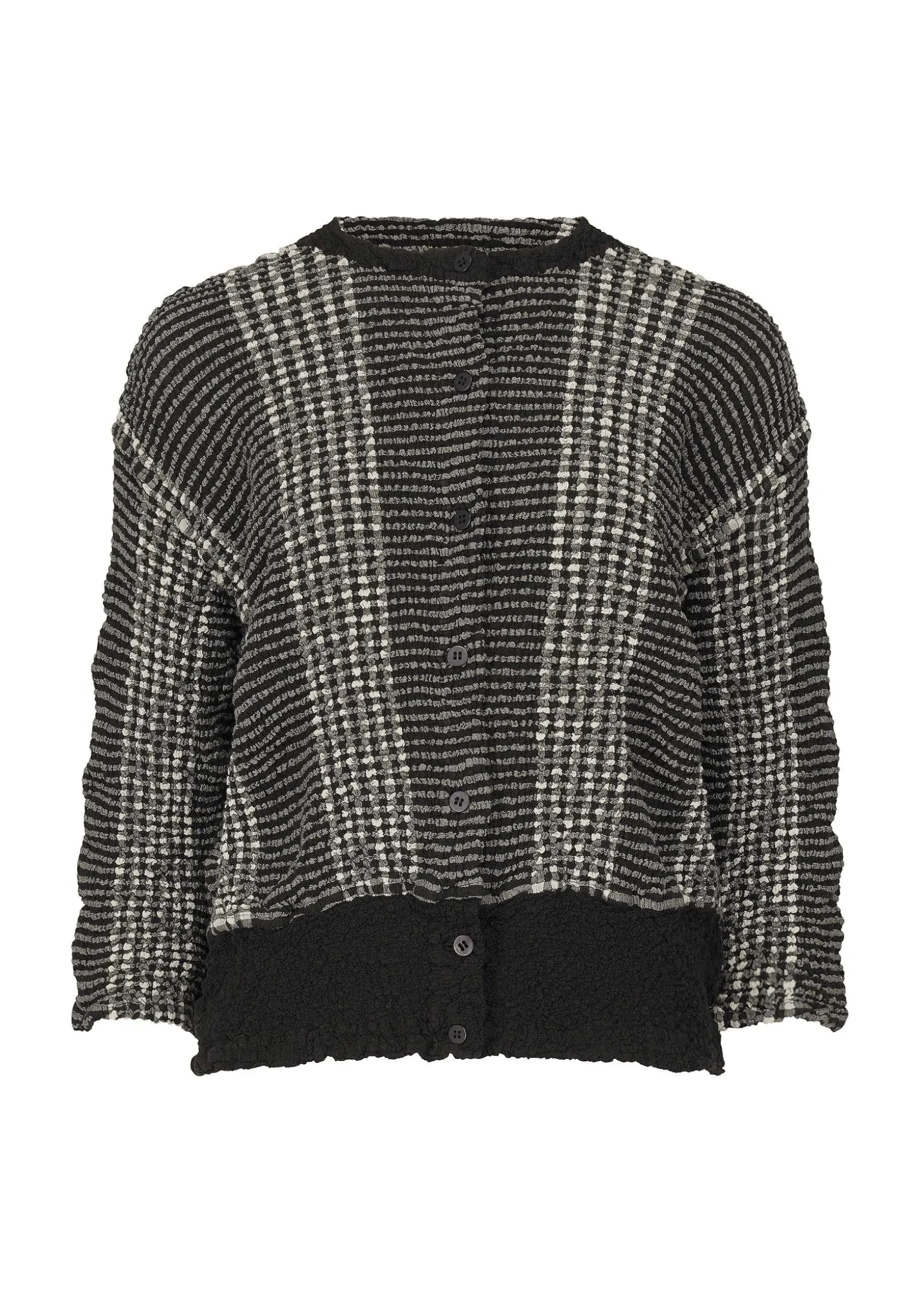 ISSEY MIYAKE Cardigan|Gingham Stripe Cauliflower