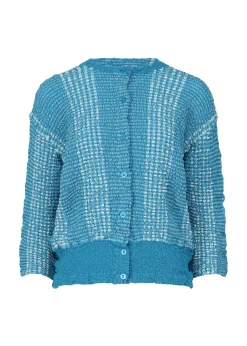 ISSEY MIYAKE Cardigan|Gingham Stripe Cauliflower
