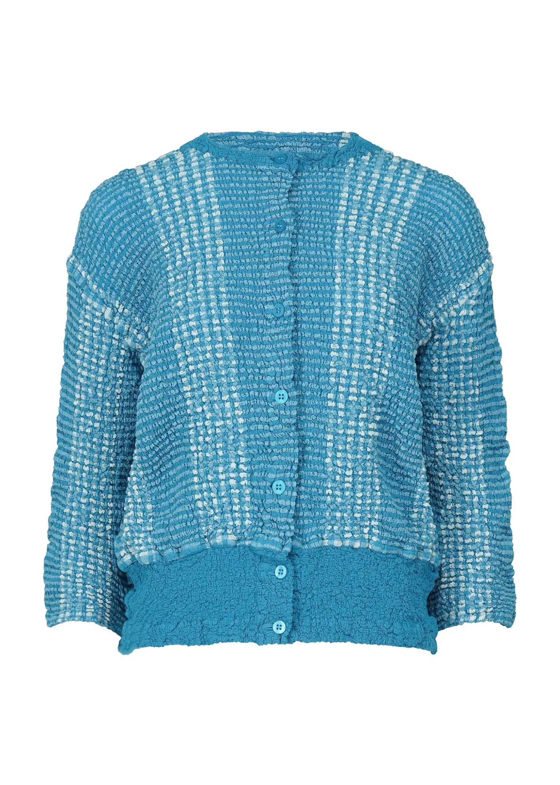 ISSEY MIYAKE Cardigan|Gingham Stripe Cauliflower