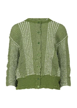 ISSEY MIYAKE Cardigan|Gingham Stripe Cauliflower